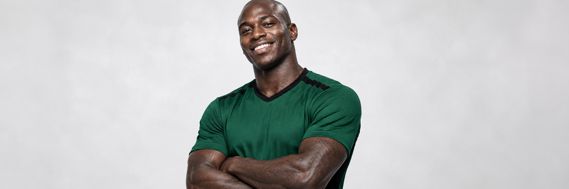 Halo Football athlete wearing a plain green sports jersey